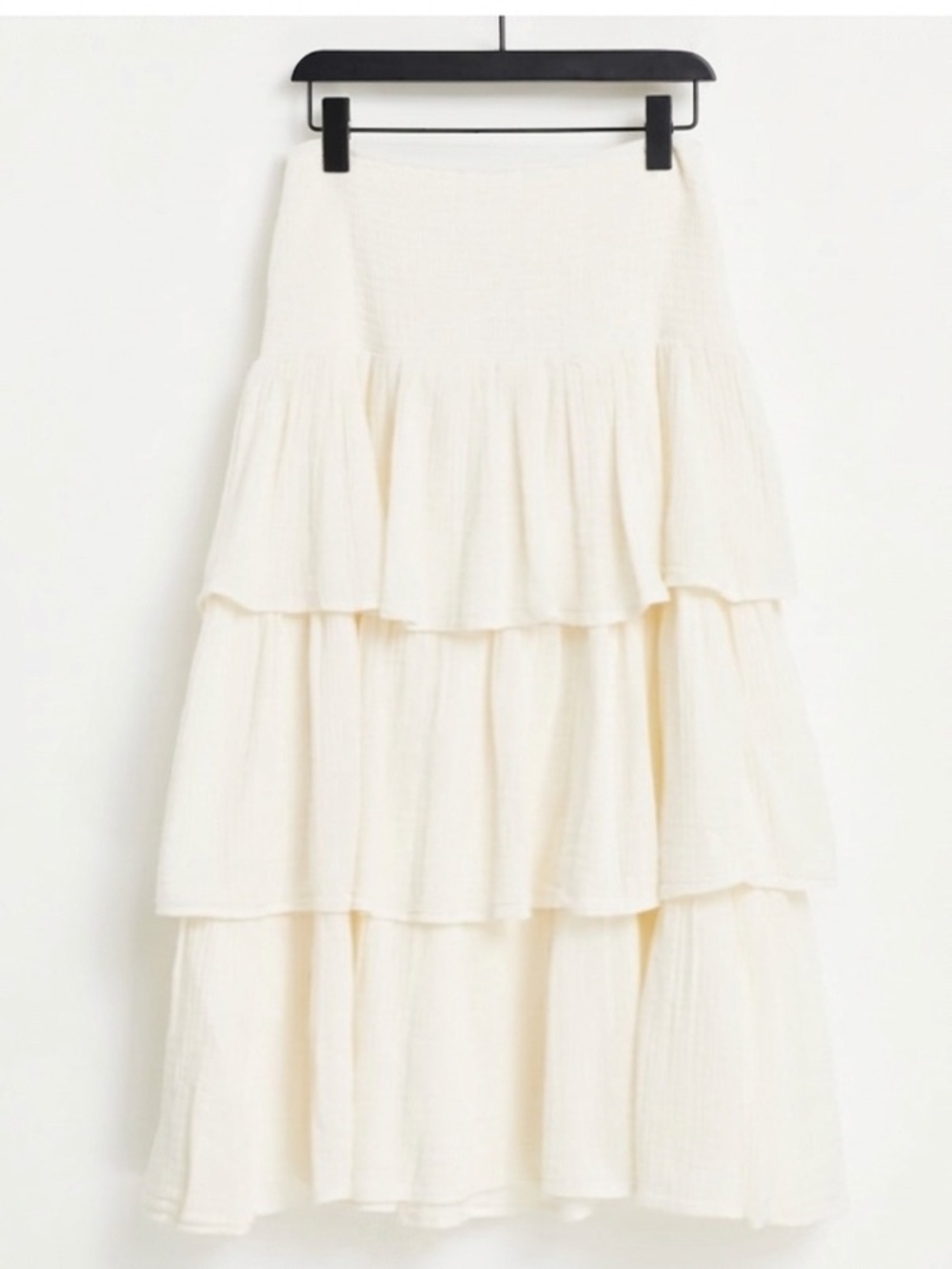 Free People Cream Can’t stop the Spring Tiered maxi skirt Small - Picture 2 of 12